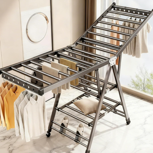 Heavy-Duty 3-Tier Drying Rack With Wheels