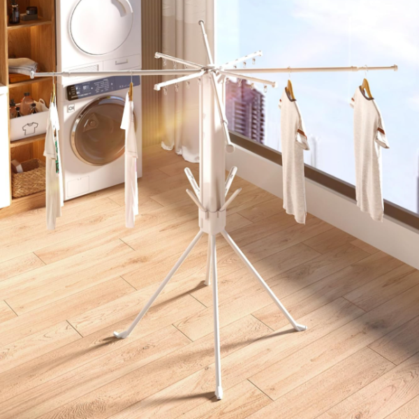 Ultra-Stable 4-Leg Foldable Drying Rack With Shoe Rack