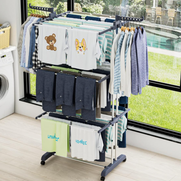 4-Tier Foldable And Adjustable Drying Rack