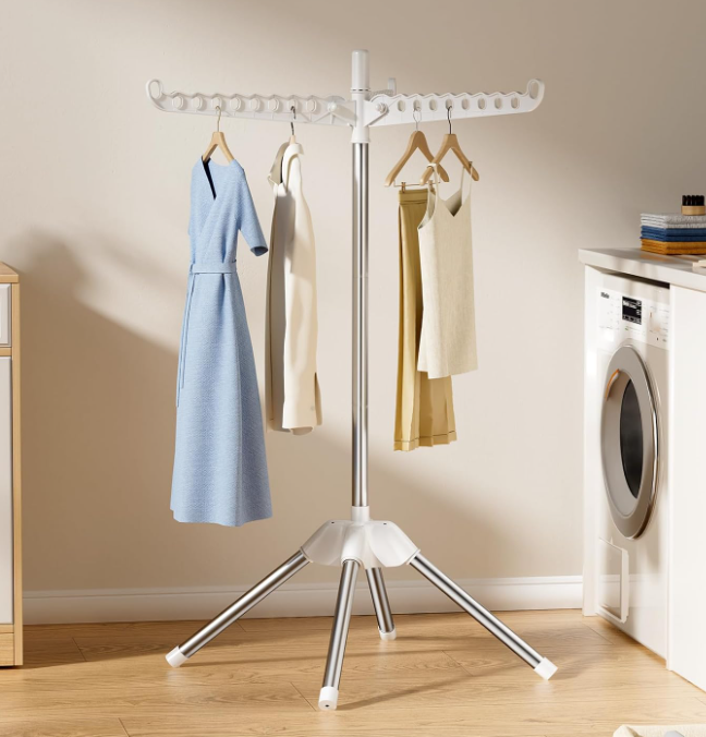 Foldable Single-Tier Rotating Drying Rack - Image 2