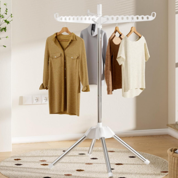 Foldable Single-Tier Rotating Drying Rack
