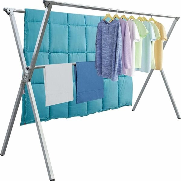 Upgraded Stainless Steel Drying Rack With Windproof Hooks