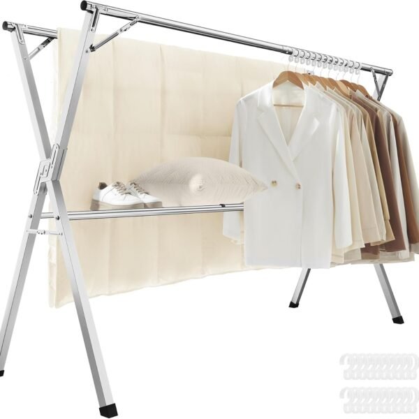 Heavy-Duty Stainless Steel Foldable And Retractable Drying Rack