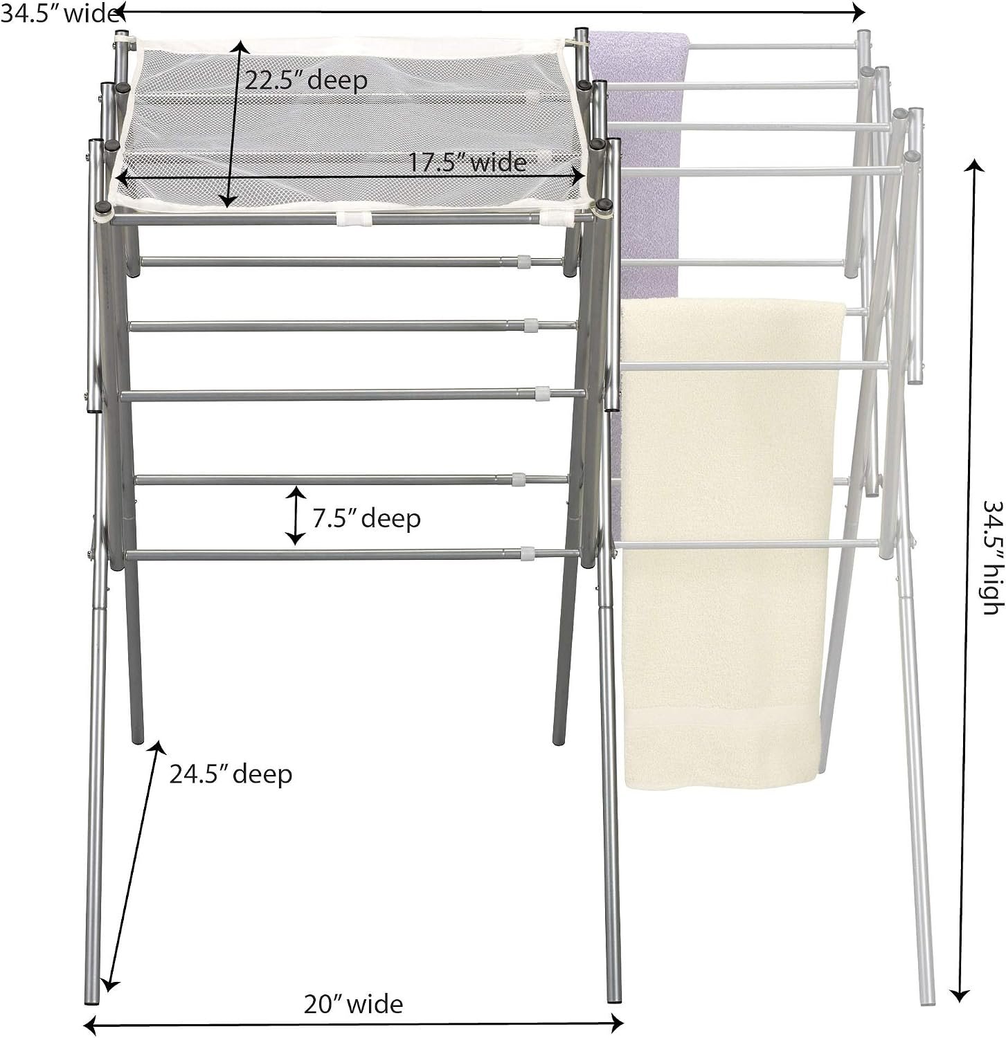 Silver Household Folding And Extendable Drying Rack - Image 2